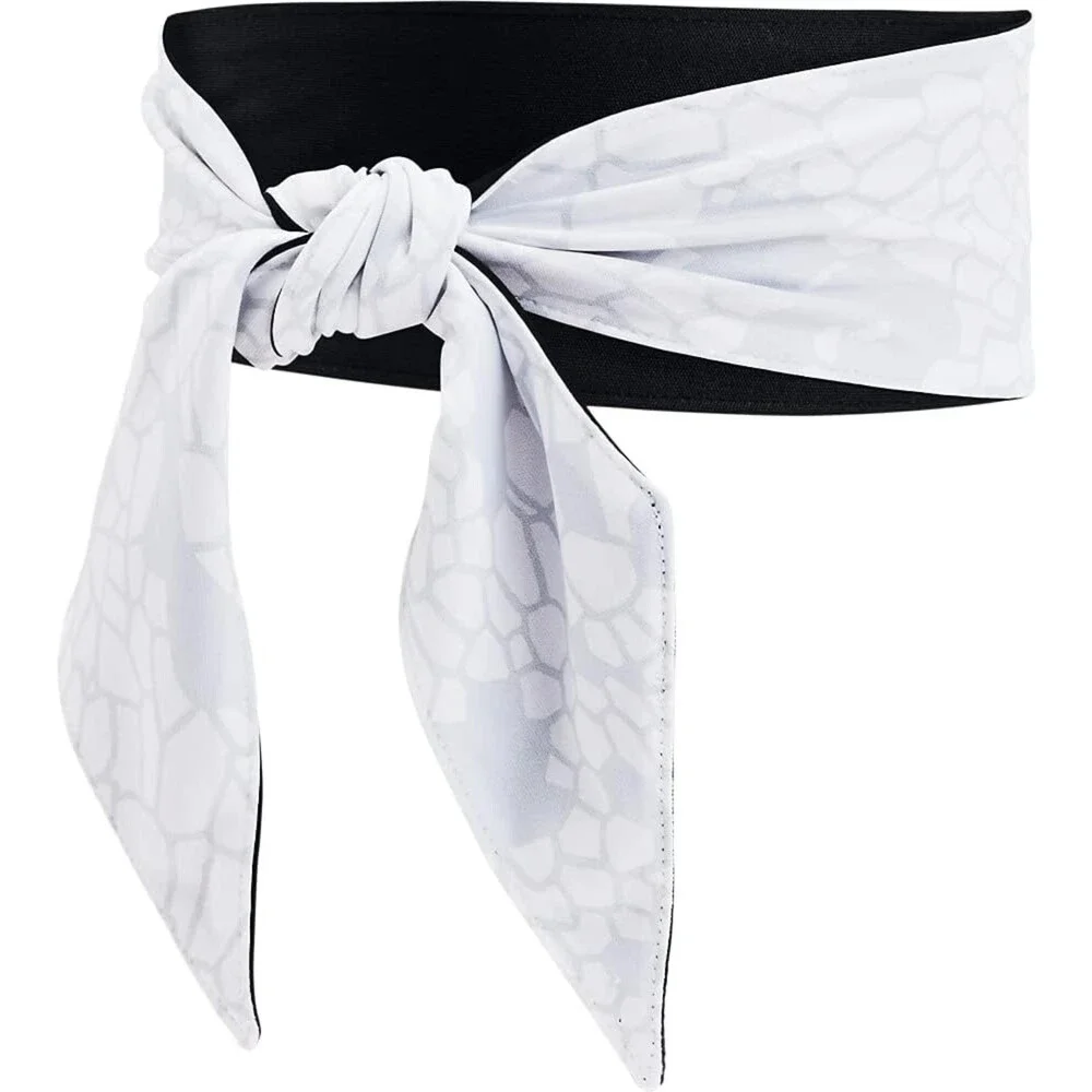 Under Armour Softball Tie Headband Women's OS Black White Sweat Wicking DSGL228
